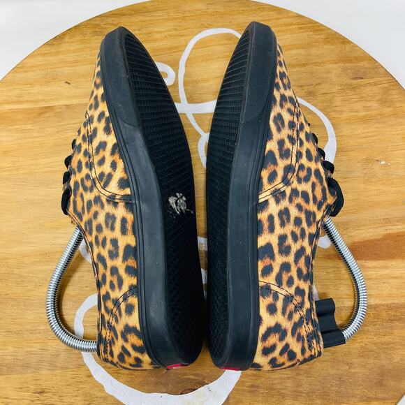 VANS T375 Sneakers Leopard Print Lace Up Low Top Brown Mens 6.5 Womens 8 - Picture 6 of 8